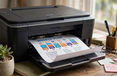 Inkjet printer printing a color document showing how does a printer work