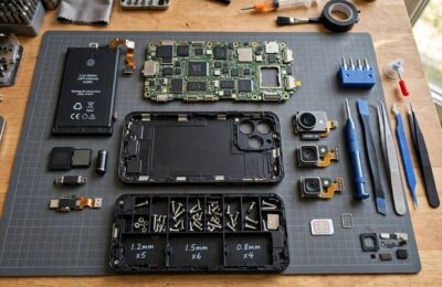 Disassembled smartphone showing internal components that explain how a smartphone works