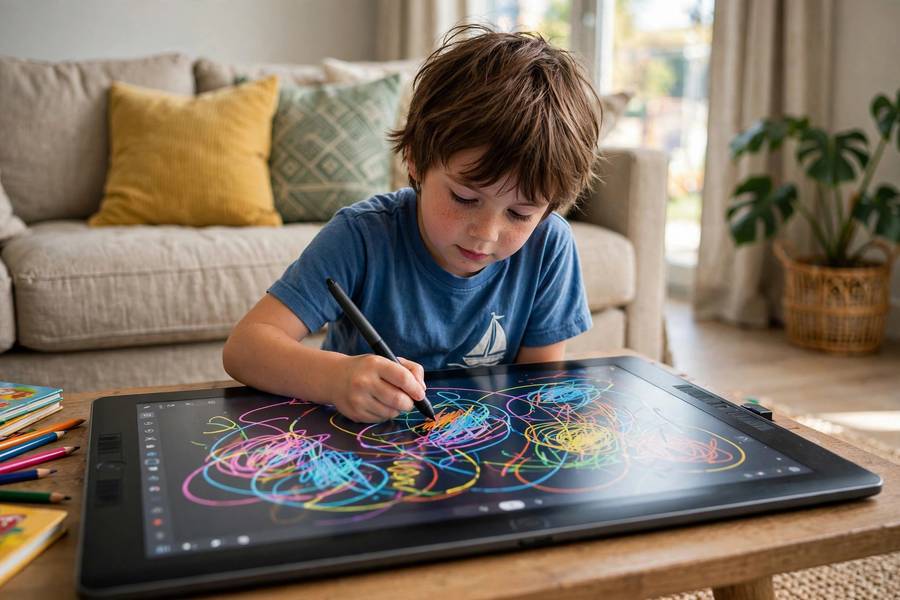 Multi-touch in action on a tablet screen demonstrating how a touchscreen works