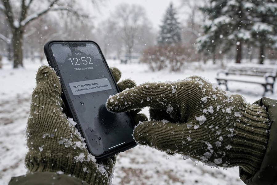 Gloved hands not registering on a touchscreen — why capacitive touchscreens need bare skin