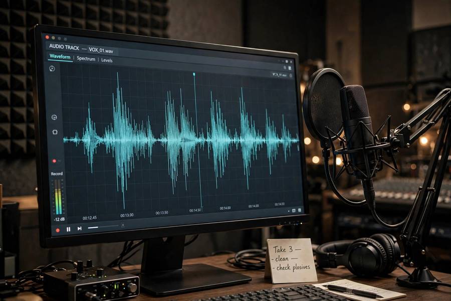 Sound waveform visualization showing how AI text to speech work converts text into audio