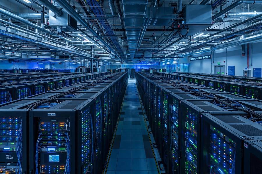 Data center where large language models like ChatGPT are trained