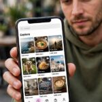 How Does Instagram's Explore Page Algorithm Work? Person browsing an Instagram-style Explore grid on a phone
