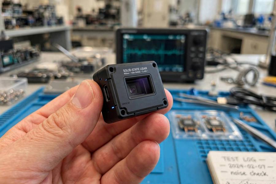 Compact solid-state LiDAR unit demonstrating how does LiDAR work
