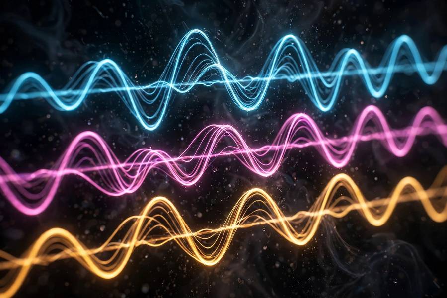 Sound waveforms representing the audio Siri voice recognition processes