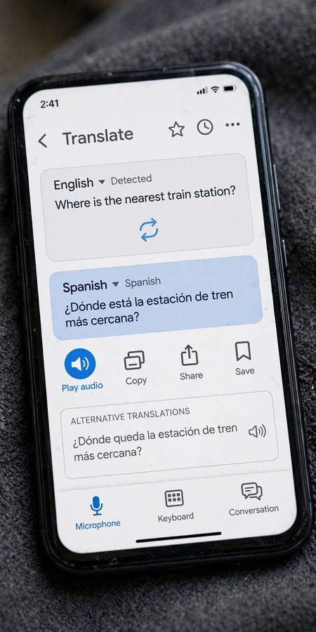 Translation app using text to speech to speak translations aloud