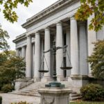 How Does the Appeals Process Work? A Plain-English Guide Classical courthouse columns with scales of justice statue