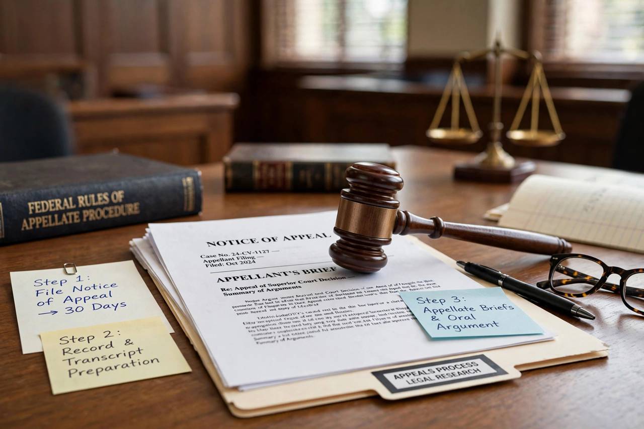 Judge gavel resting on legal documents in a courtroom