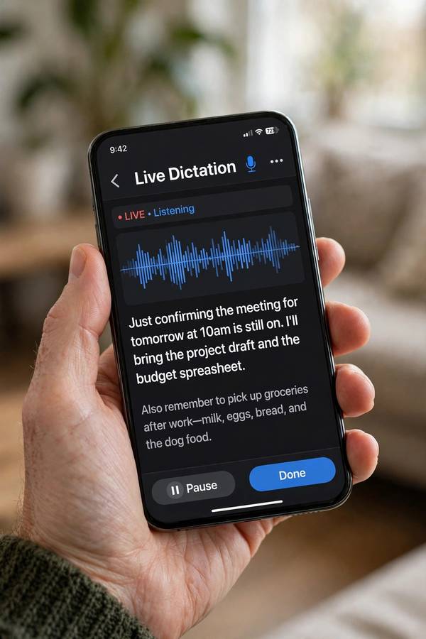 How does voice recognition work on phones — live dictation on a smartphone