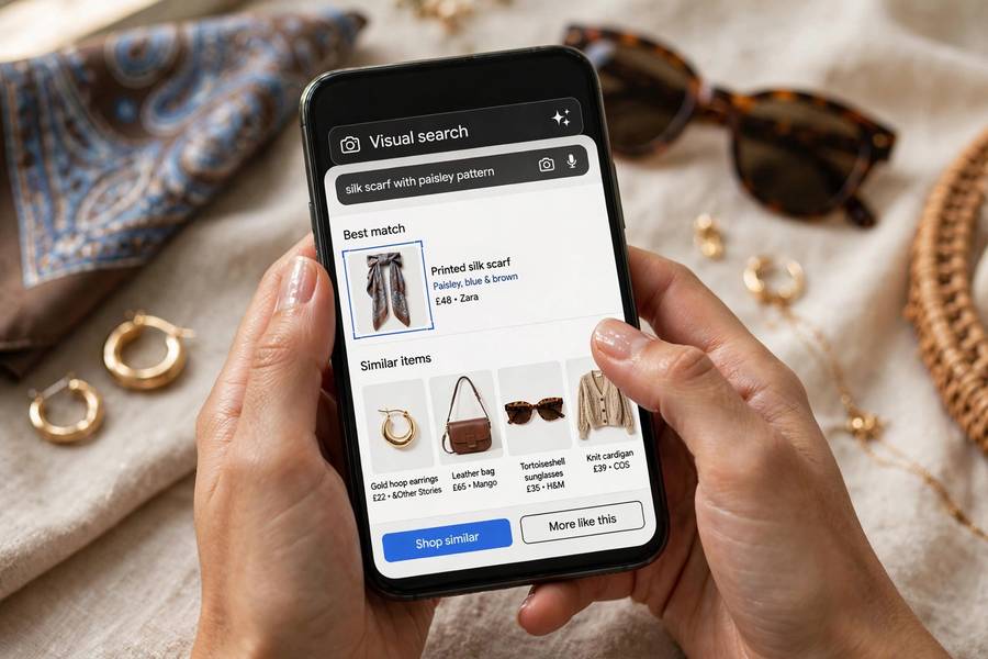Visual search in online shopping, another example of how is AI used in ecommerce
