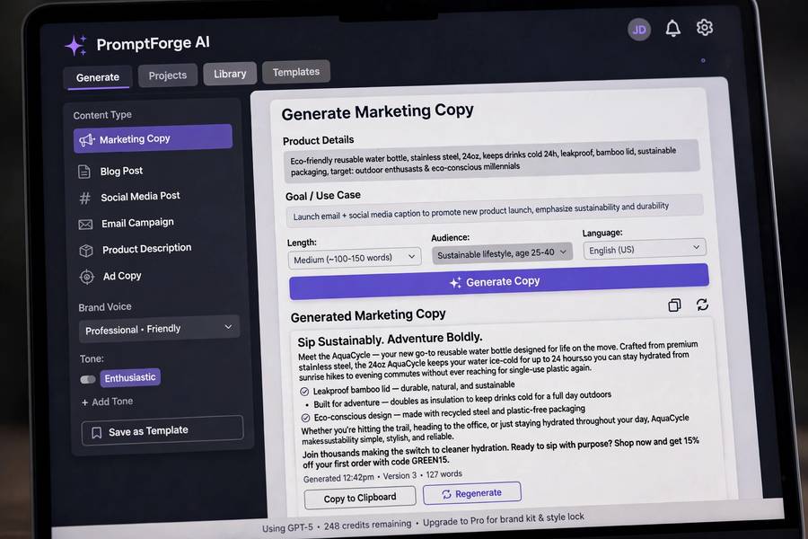 AI content generation for marketing copy, one way how AI is used in marketing teams