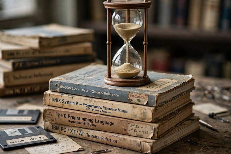 Hourglass symbolizing the long duration of the AI winter years
