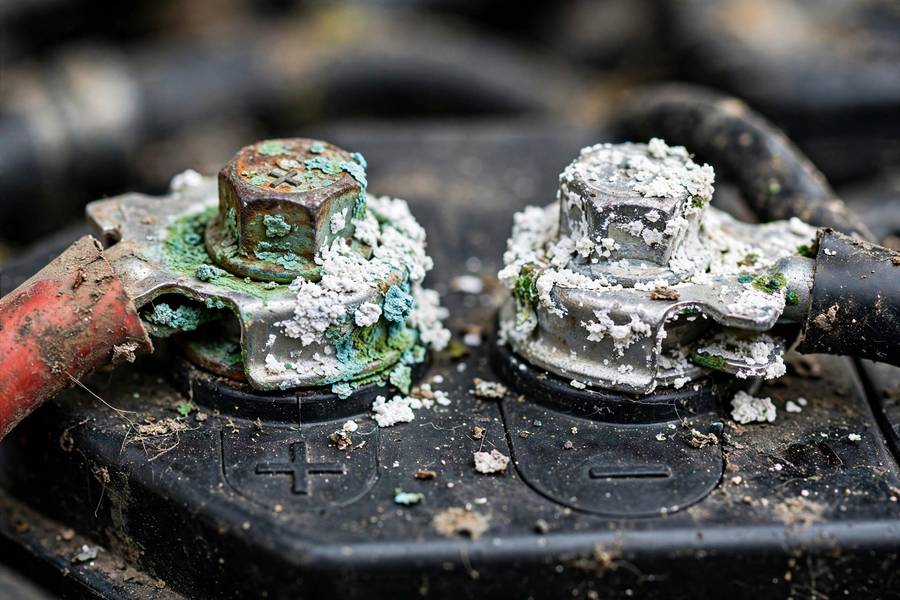 Corroded battery terminals, a common reason behind how long do car batteries last in hot climates