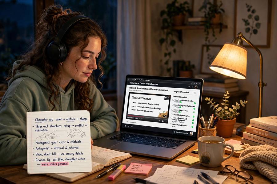 Learning AI through an online course at home