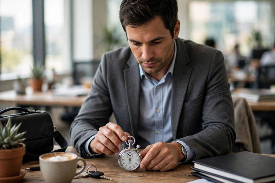 Stopwatch symbolizing fast business sale process