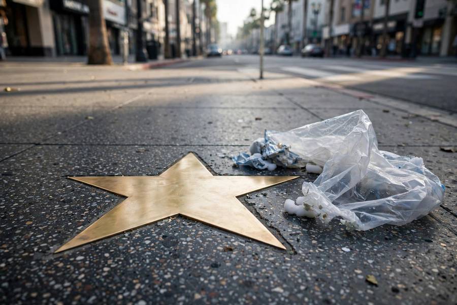 Newly unveiled star with its protective covering removed
