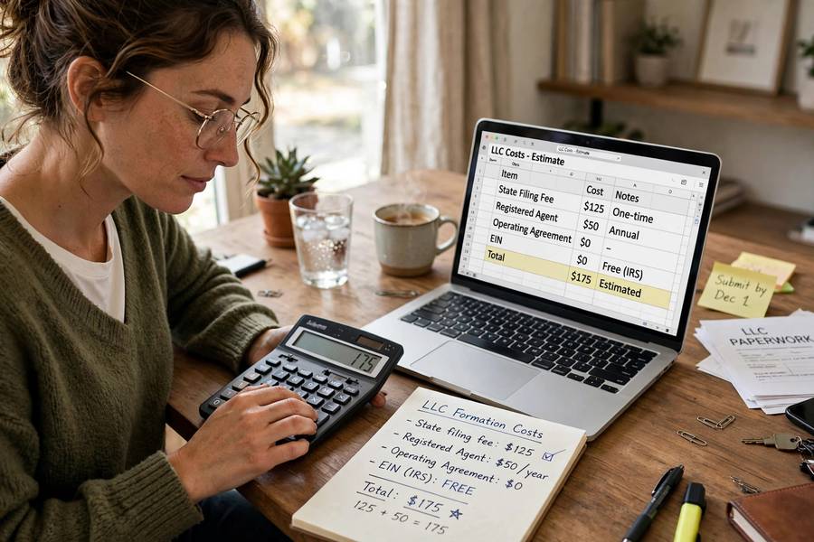 Calculating how much does it cost to form an LLC with real numbers