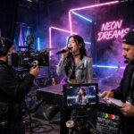 How Are Music Videos Made? From Concept to Premiere Singer performing on a music video set showing how music videos are made