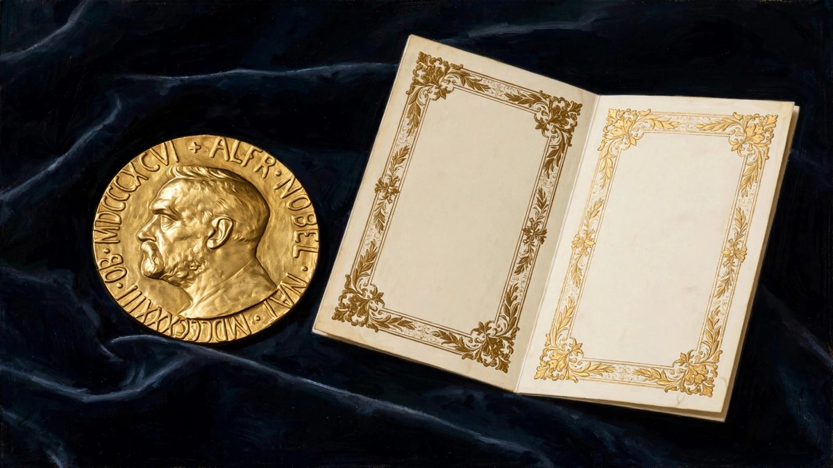 illustration of the Nobel Peace Prize medal and diploma