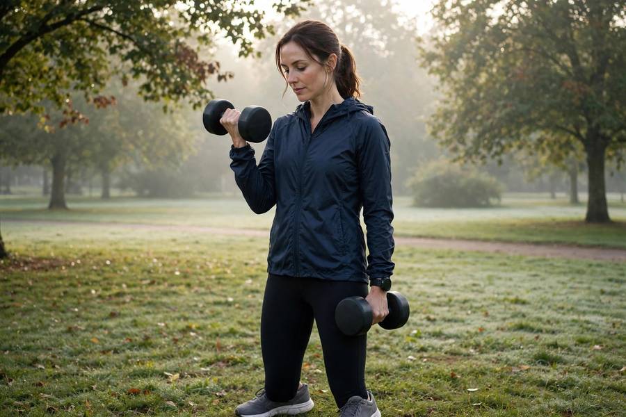 Runner doing a light maintenance strength session