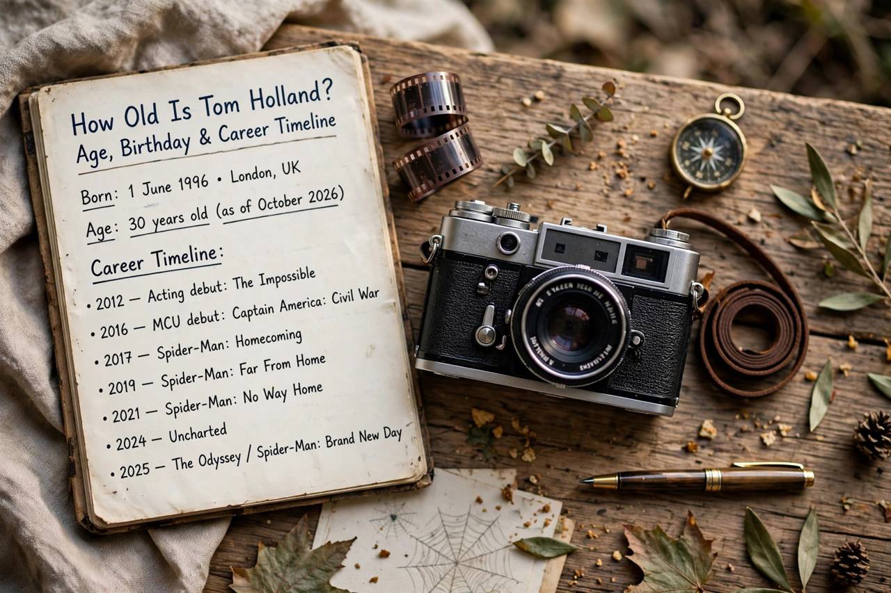 Vintage film camera on a wooden table representing acting career