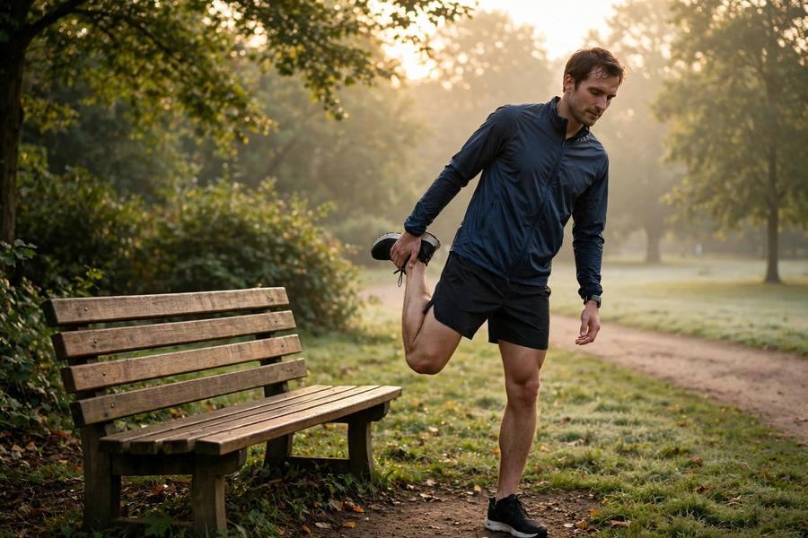 Athlete lifting after an easy morning run
