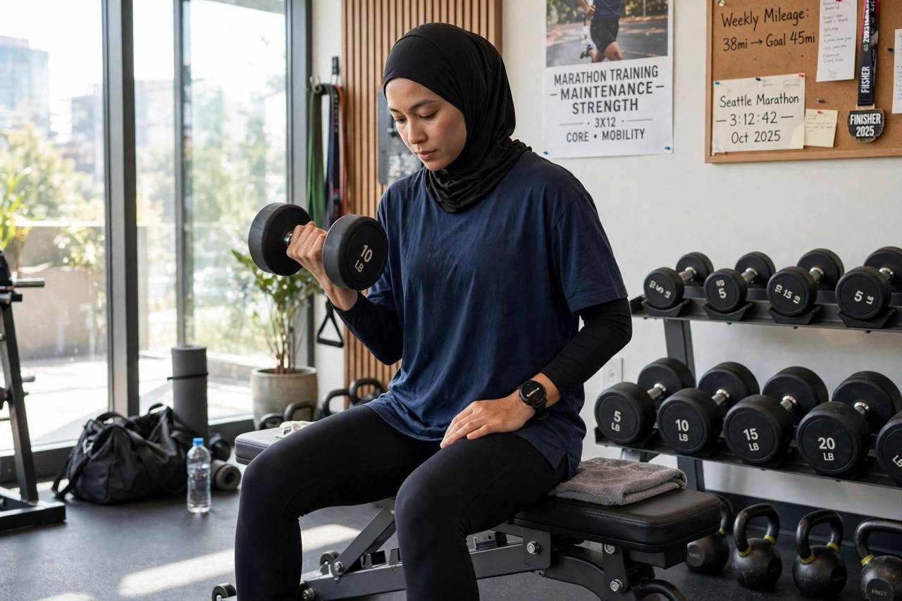 Marathon runner doing a maintenance strength session