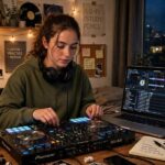 How to Become a DJ: The Honest Beginner's Guide Beginner learning how to become a DJ on a controller in a home studio