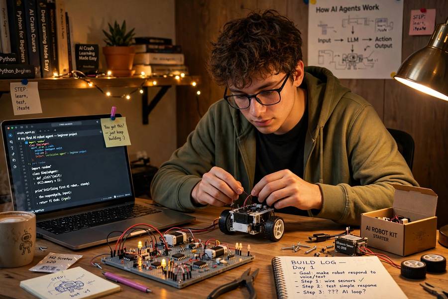 Beginner building their first simple AI agent