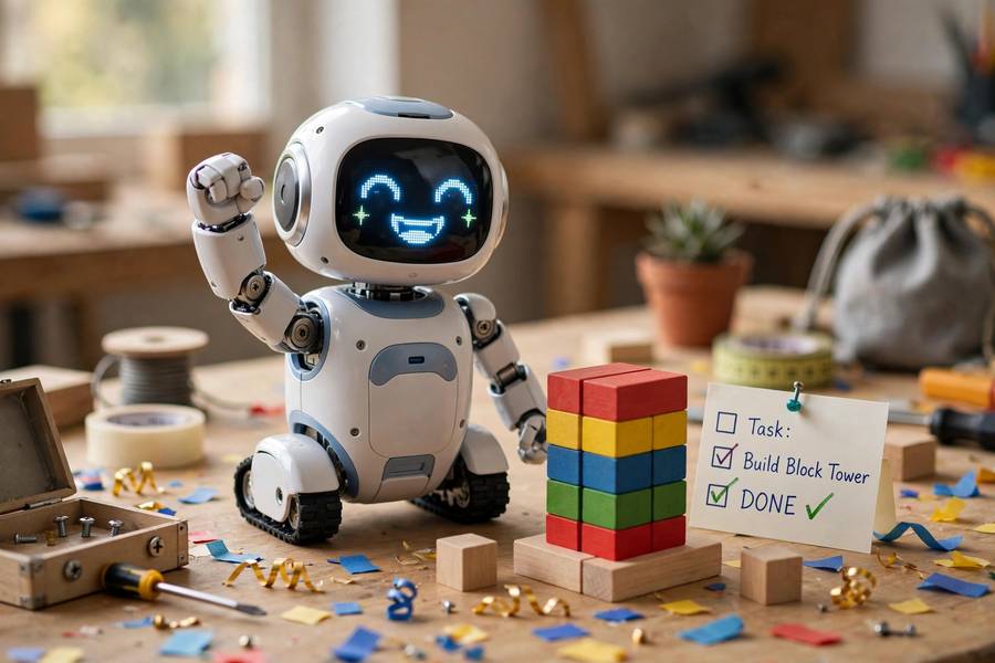 Simple AI agent completing its first task successfully