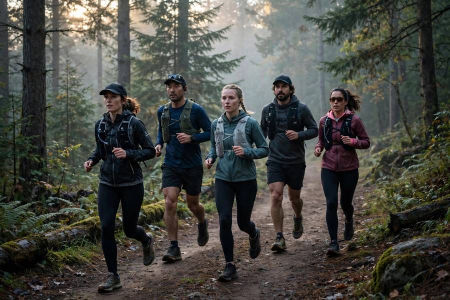Marathon runner on long slow distance training run