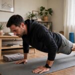 How to Build Muscle Without Gym: The Complete Home Program Man doing push-ups as part of a home workout