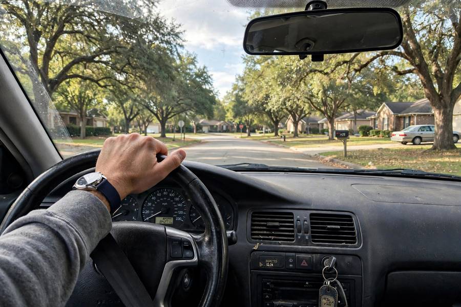 Test driving a candidate car on the road, a must-do when learning how to buy a used car