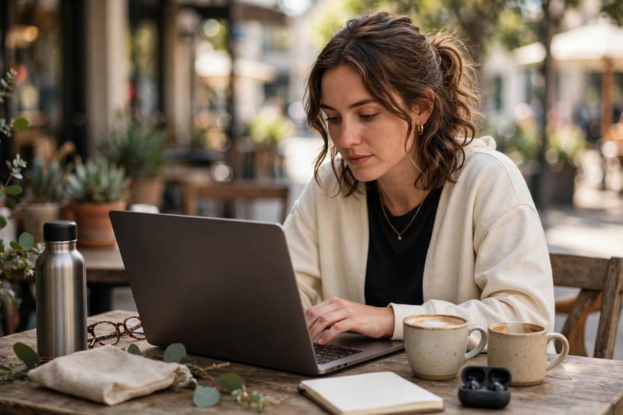 Entrepreneur researching dropshipping niche ideas on a laptop