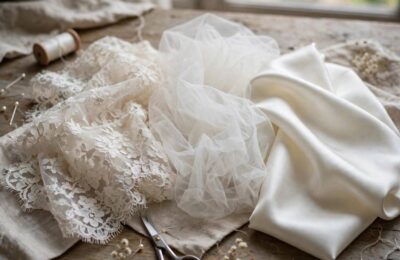 Trying on gowns at a bridal boutique — how to choose a wedding dress starts with understanding silhouettes