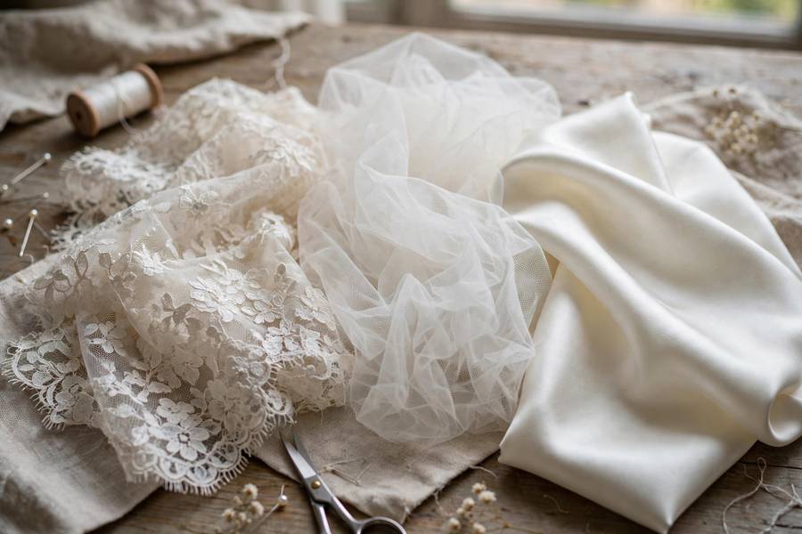 Trying on gowns at a bridal boutique — how to choose a wedding dress starts with understanding silhouettes
