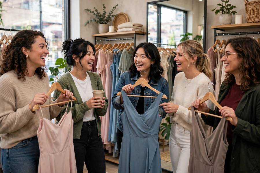 Shopping together — how to choose bridesmaid dresses works best as a collaborative outing