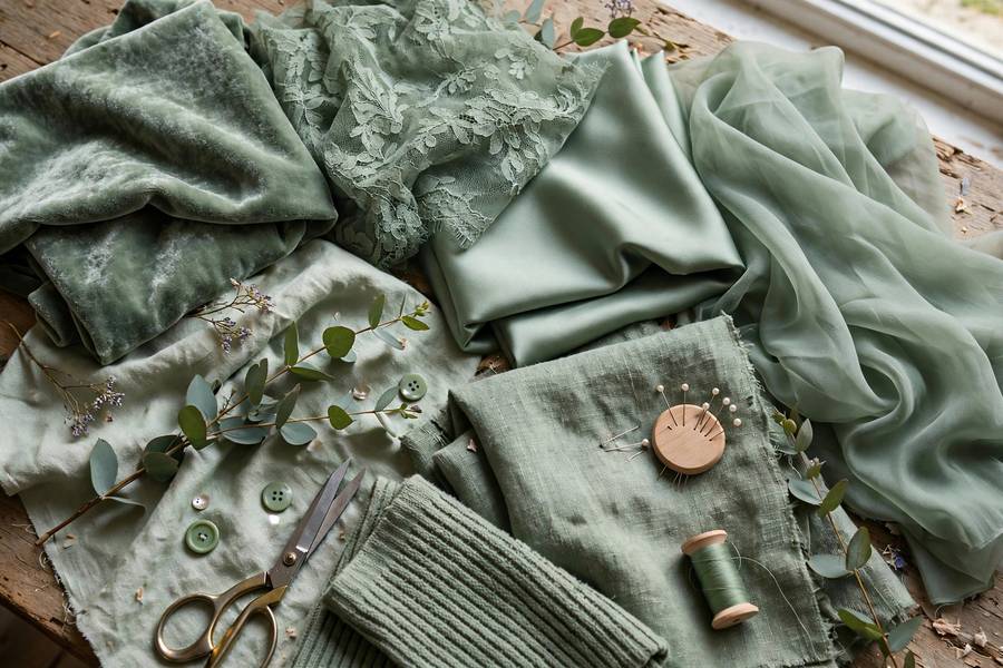 Fabric and color swatches — nailing the palette is step one in how to choose bridesmaid dresses