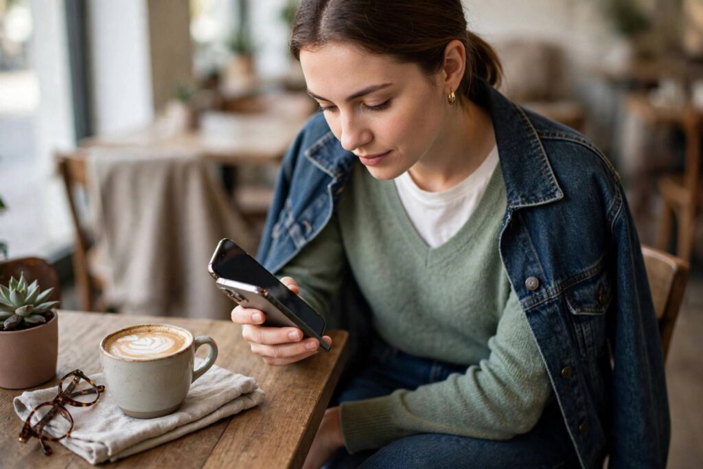 Person clearing browser cache on an iPhone for faster browsing