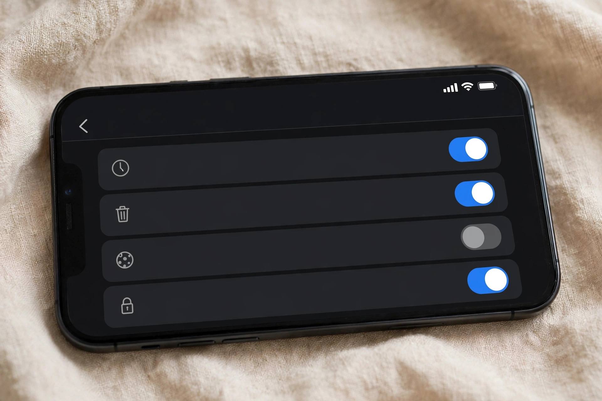 iPhone screen displaying Chrome browser clear browsing data settings