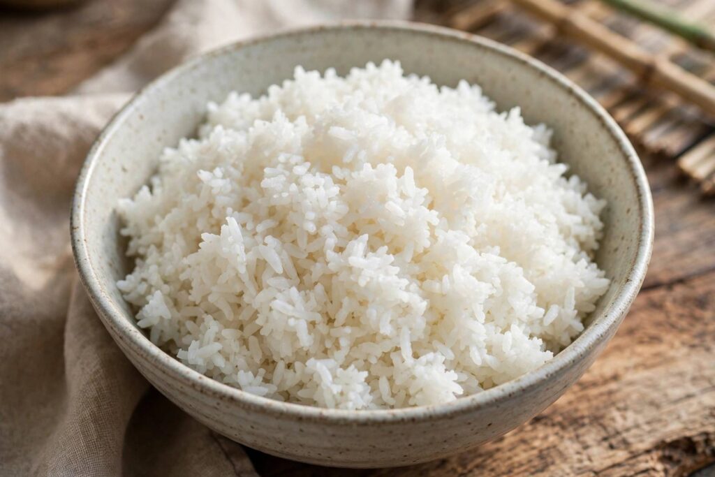 Bowl of fluffy perfectly cooked white rice