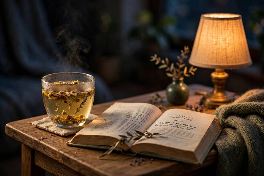 Evening wind-down ritual in how to create a daily routine