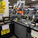 How to Dispose of an Old Car Battery (Safely and Legally) Battery return counter showing how to dispose of old car battery