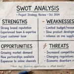 How to Do a SWOT Analysis That Actually Drives Strategy SWOT analysis four-quadrant diagram on paper