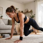 How to Do Mountain Climbers: Form, Variations & Common Mistakes Woman demonstrating how to do mountain climbers with proper form at home