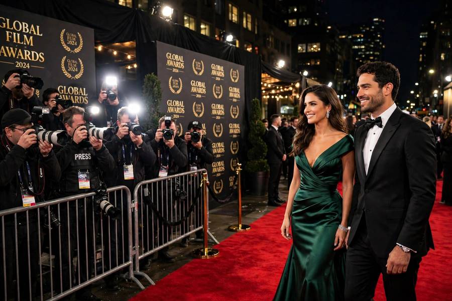 Red carpet arrivals showcasing how to dress like a celebrity formal style