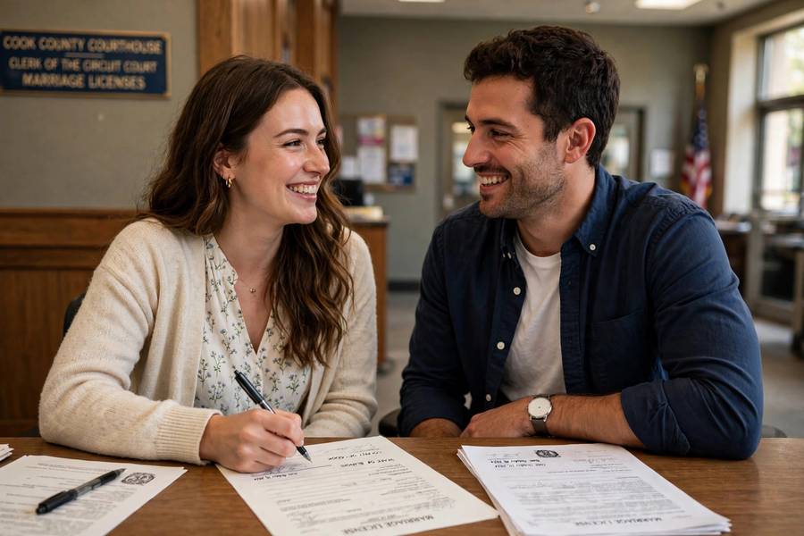 Signing the marriage license — how to elope includes the same legal steps as any wedding