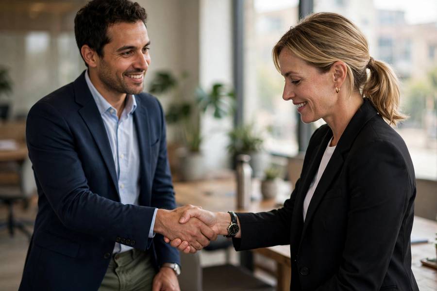 Handshake between seller and selected broker