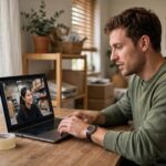 How to Find Dropshipping Suppliers: 7 Reliable Methods Business owner video calling a dropshipping supplier in a home office