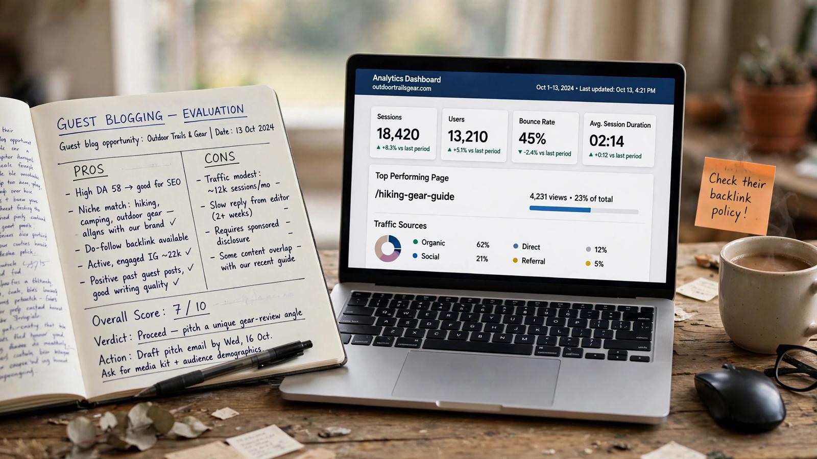 Evaluating guest blogging opportunities before pitching